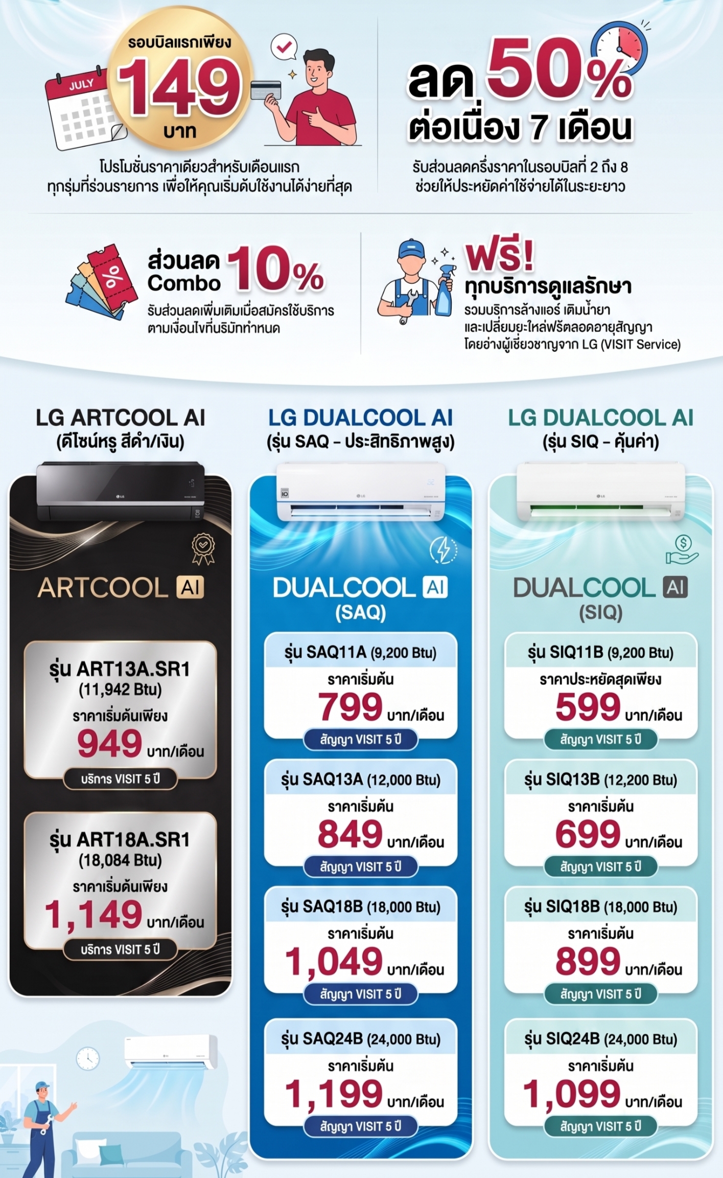 เครื่องปรับอากาศ 149฿